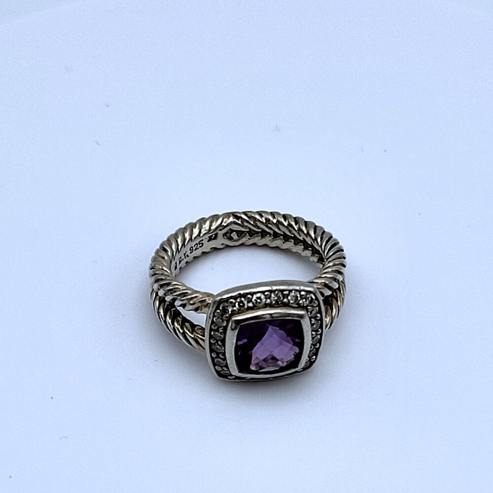 David Yurman Petite Albion Amethyst Ring w/ pouch - Picture 7 of 7